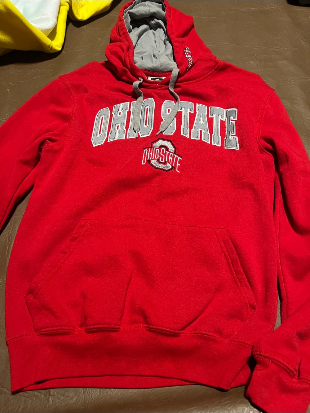 Stadium Athletics Red Ohio State Zip-Up Hooded Sweatshirt with Gray Lining